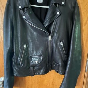 Leather moto jacket